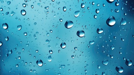 The background of raindrops is in Azure color