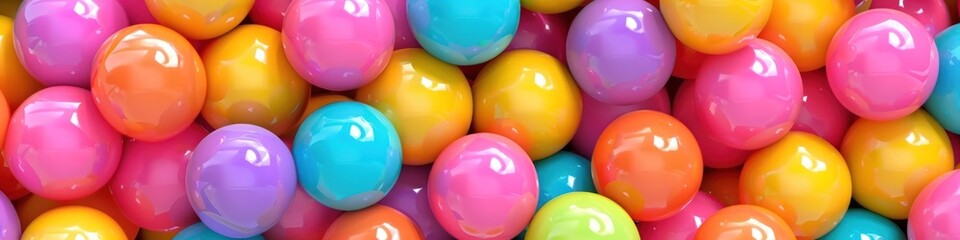 Banner multi-colored balloons of different colors and sizes.