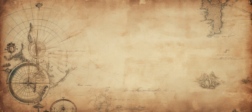 empty Background of old nautical chart