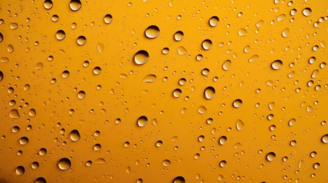 The background of raindrops is in Mustard color