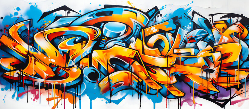 Street Art Explosion, Graffiti and Spray Paint, Urban Expression and Creative Grunge Aesthetics