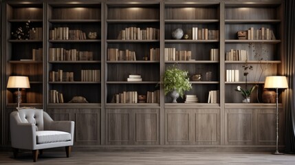 The background of the bookcases is in Ash color.