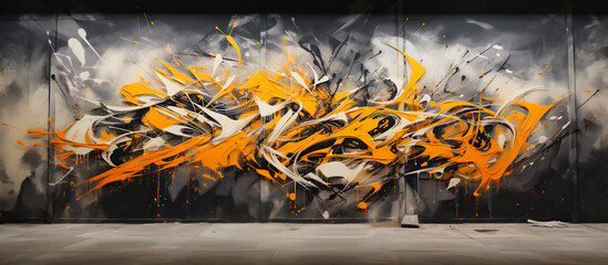 Urban Canvas, Graffiti Art on a City Wall, A Fusion of Color, Texture, and Street Culture