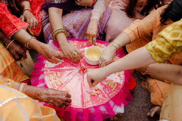 Traditional puja thali