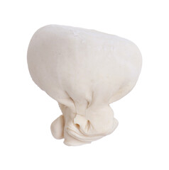 Uncooked khinkali (dumpling) isolated on white. Georgian cuisine