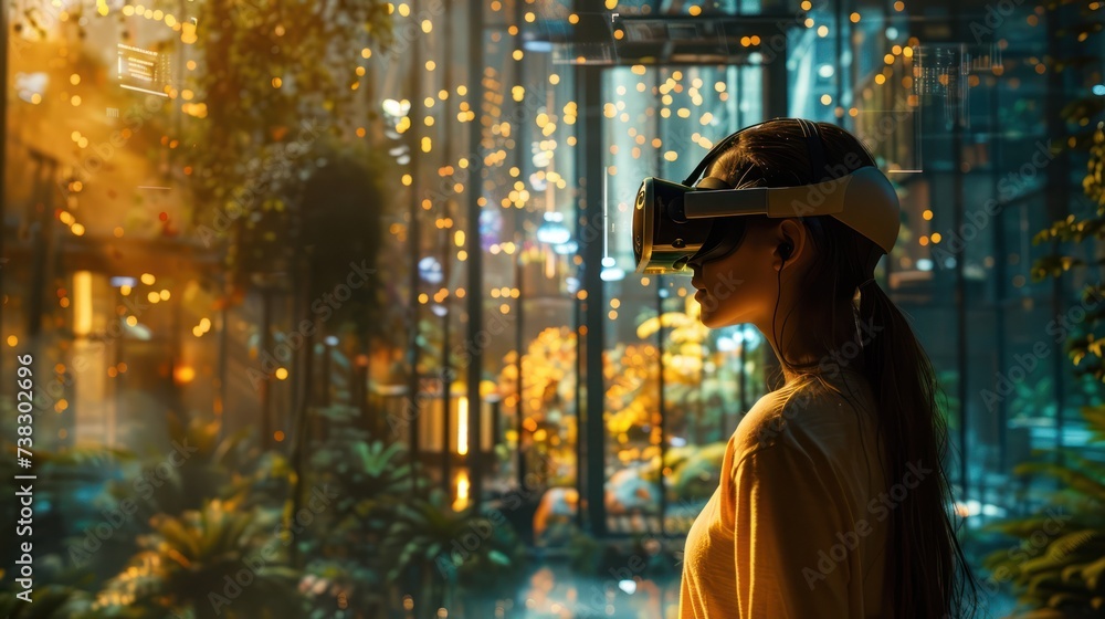 Poster vr mobile app in use teleporting users to virtual world