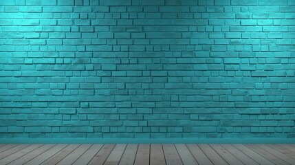 Fototapeta premium The background of the brick wall is in Aqua color