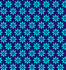 Seamless texture in the form of a floral abstract monochromatic pattern on a blue background