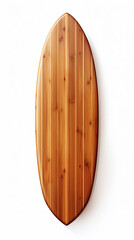  Wooden Surfboard. isolated on white background