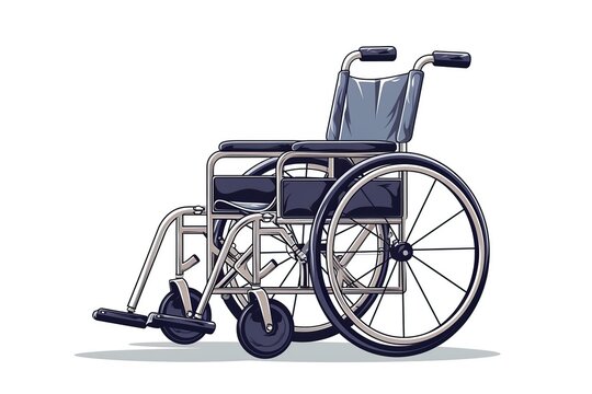 Illustration of wheelchair on white background