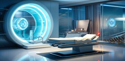 Futuristic Living Room Design: An Illuminated Space Where Modern Technology Meets Comfortable Living