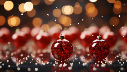 Christmas tree glowing with colorful ornaments, celebrating the festive season generated by AI