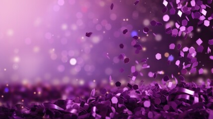The background of the confetti scattering is in Purple color.