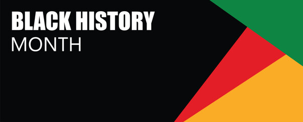 black history month celebrating banner vector. Black History Month banner design template vector.  orange, red and green design graphic