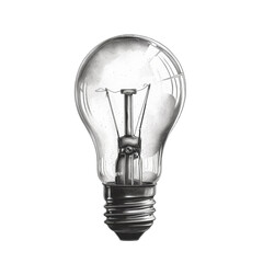 Hand-Drawn Light Bulb Isolated on Transparent or White Background, PNG