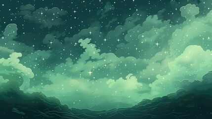 Fototapeta premium The background of the starry sky is in Pista Green color