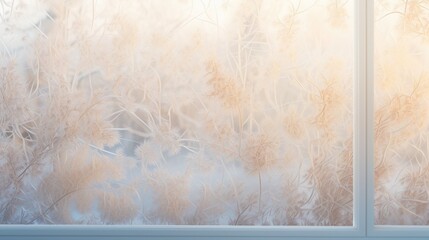 The frost background on the window is in beige
