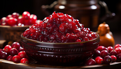 Freshness and sweetness in a bowl of berries generated by AI