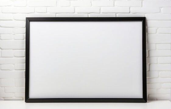 Blank black horizontal picture frame

