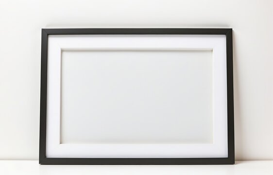 Blank black horizontal picture frame

