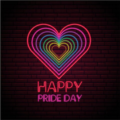 happy pride day neon sign