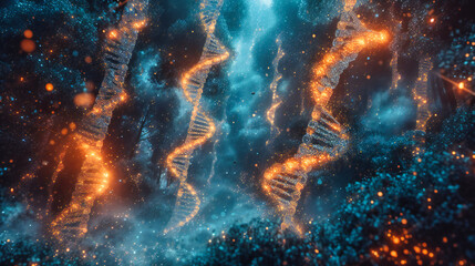 Genetic Engineering and DNA Research, Molecular Science in Blue, Medical Biotechnology