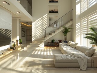 Naklejka na ściany i meble Luxurious Bright Modern Interior