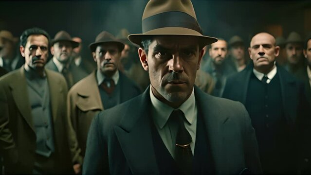  man in old fashion gangster style ,generative ai