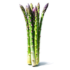 realistic drawing asparagus isolate on white background