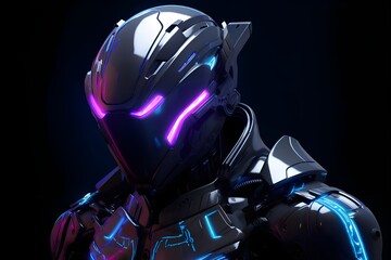 Cyber Citadel Sentinel: A Neon-Lit Guardian of Vi