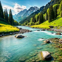 mountain river in the mountains