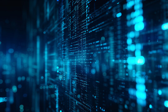 Digital Data Network in Cyberspace: Abstract Concept of Technology and Information Flow Background