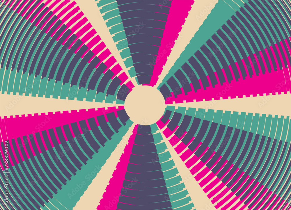 Poster abstract pattern of colored rays in retro style. fashionable vector background with shimmers. from l