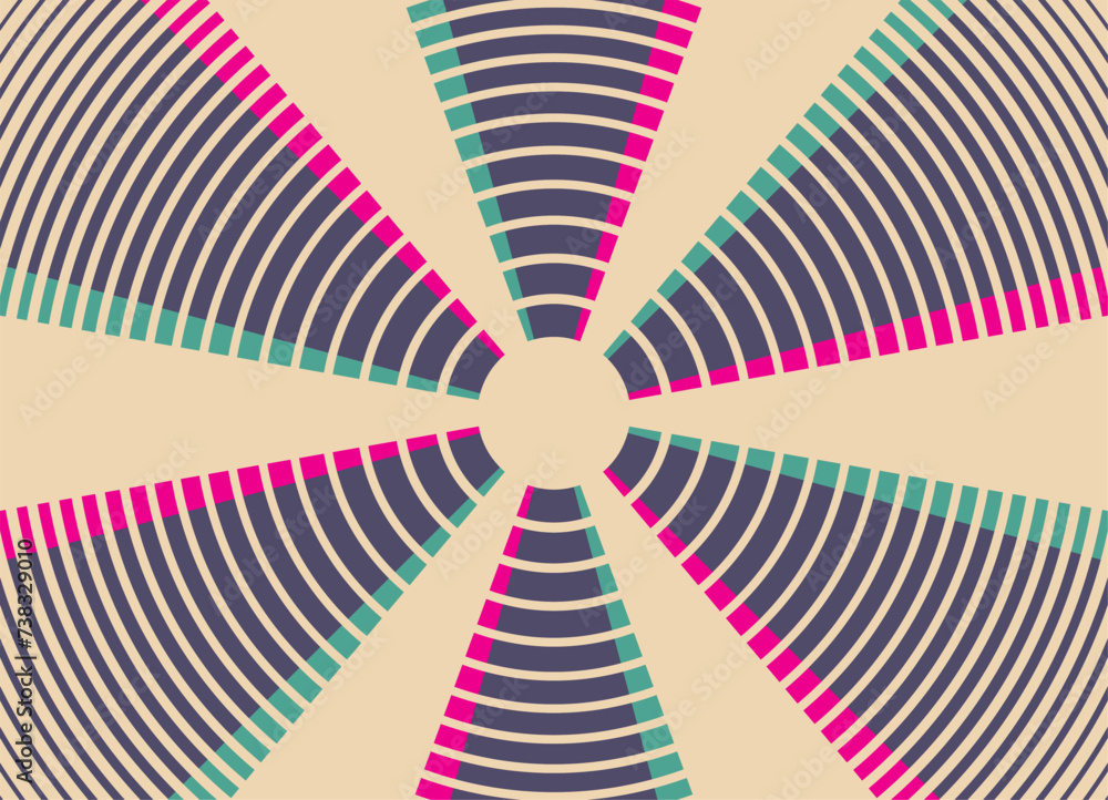 Poster abstract pattern of colored rays in retro style. fashionable vector background with shimmers. from r