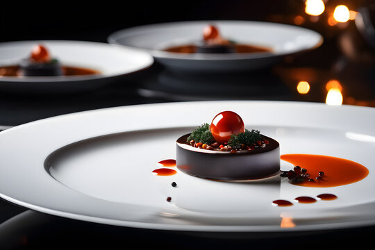 unusual molecular gastronomy dish on a white plate