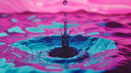 Splashing water in motion, abstract blue and clear liquid, refreshing and clean background, natures purity captured