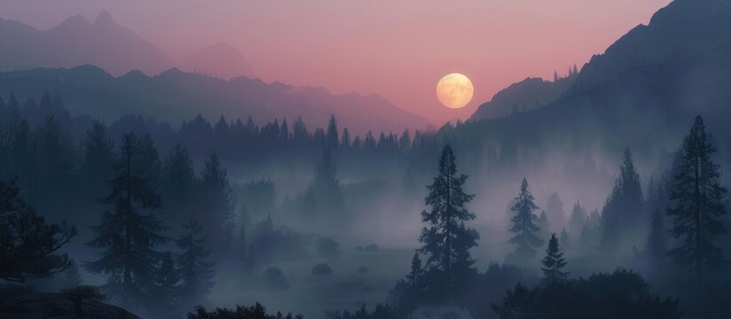 Gorgeous misty morning in the mountains.