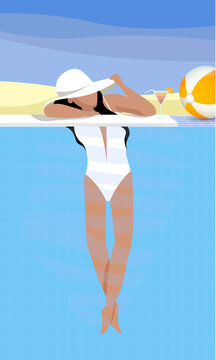 Woman in bikini with a cocktail