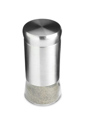 One pepper shaker isolated on white. Aromatic spice