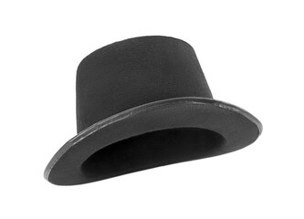Black magician top hat isolated on white
