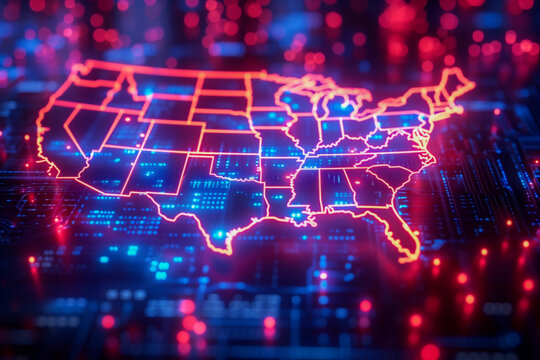 Election results political map of the USA