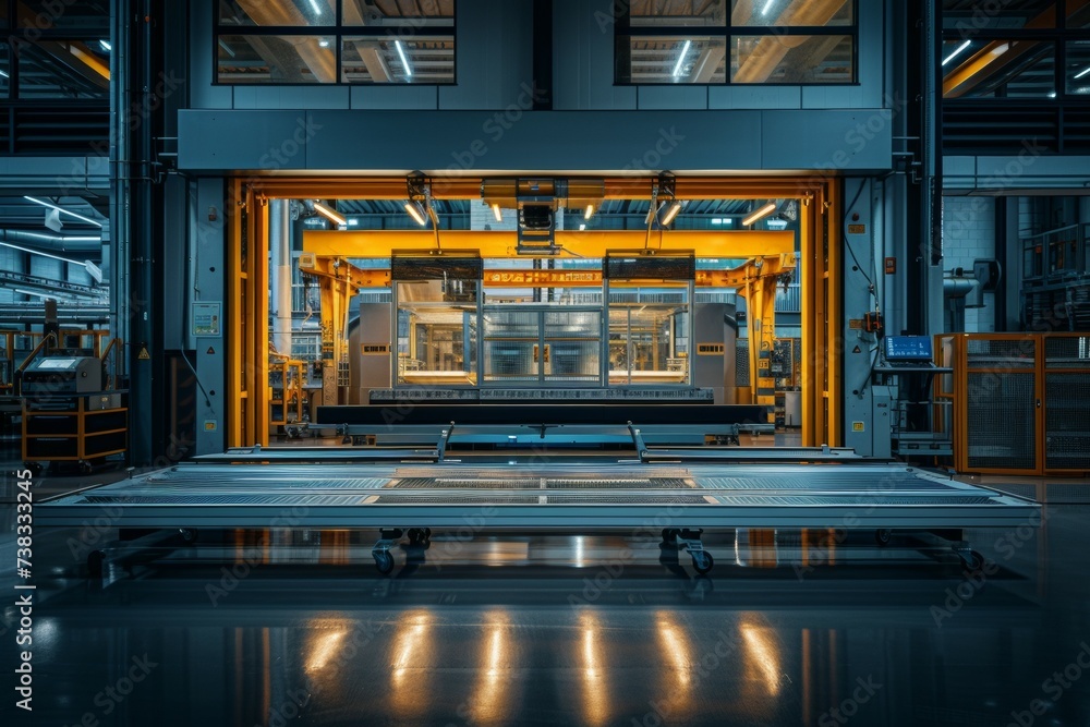Aufkleber electronics factory. background with selective focus and copy space