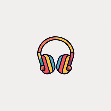 Headphones in cartoon, doodle style. Image for t-shirt, web, mobile apps and ui. Isolated 2d vector illustration in logo, icon, sketch style, Eps 10. AI Generative