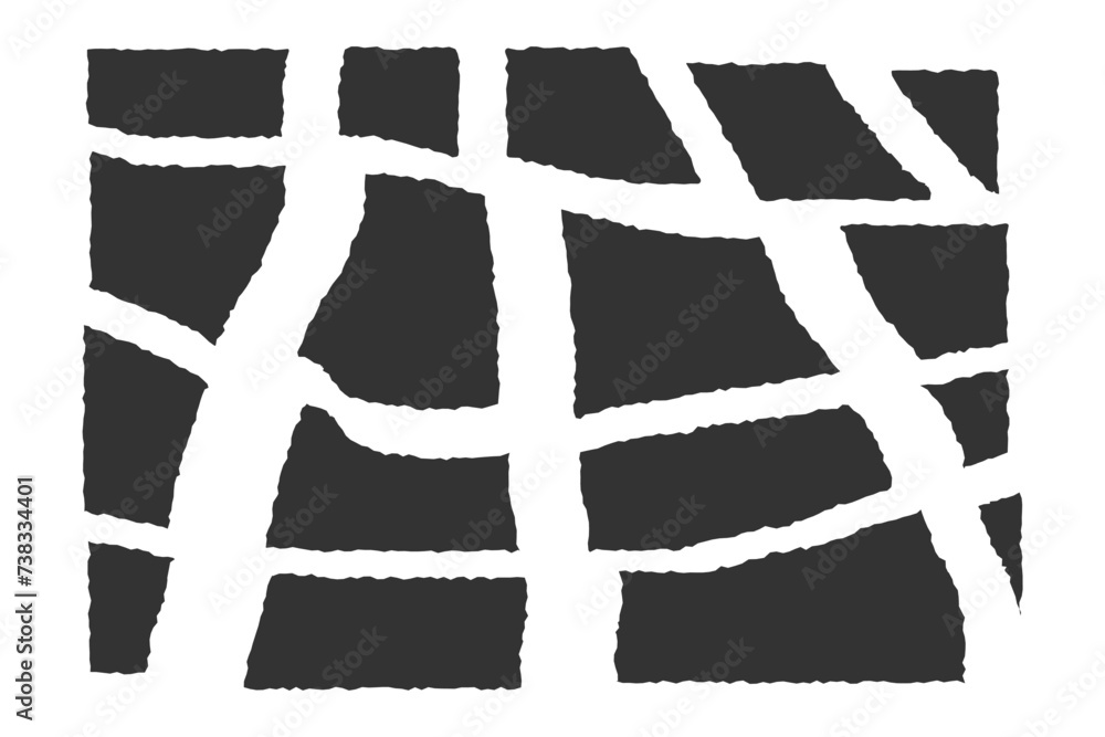 Poster different pieces of torn paper. a set of backgrounds with rough torn edges and jagged shapes. black 