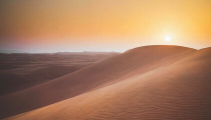 Fototapeta na wymiar Dunes in desert landscape with sunset