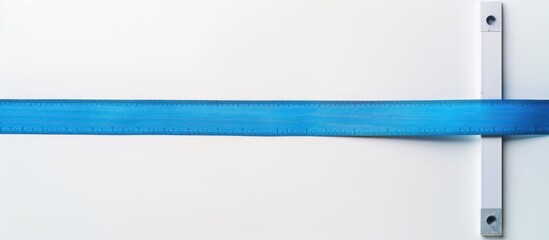 measure tape between white and blue backgrounds - obrazy, fototapety, plakaty