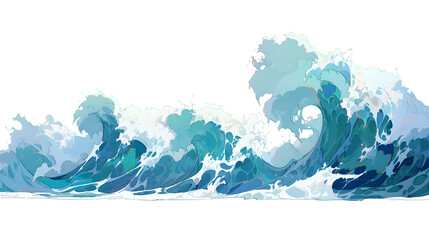 
Dynamic Ocean Wave Illustration.

Artistic rendition of rolling ocean waves, perfect for themes of nature, movement, and fluidity in design.