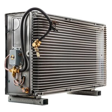 Air conditioner evaporator coil, transparent background, isolated image, generative AI