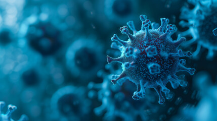 Fototapeta na wymiar Fotografia al microscopio di un virus
