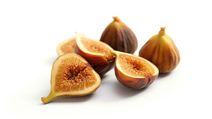 dried figs pile on white background. Healthy food, healthy lifestyle